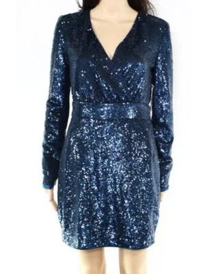 Vestido vaina de cóctel corto manga larga con cinturón verde azulado XXS de MARCIANO para mujer Foto 1 de 4