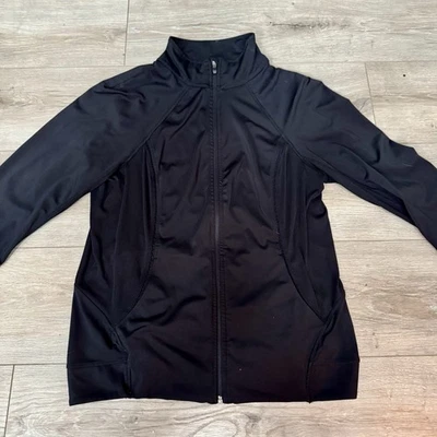 Chaqueta ajustada TANGERINE para mujer negra activa elástica acanalada talla grande Foto 1 de 4