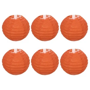 6pcs 4 Inch Folding Hanging Paper Lanterns for Wedding Home Party Orange - Picture 1 of 7