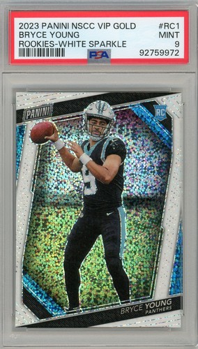2023 Panini National NSCC VIP Gold Bryce Young White Sparkle Prizm RC RC1 PSA 9