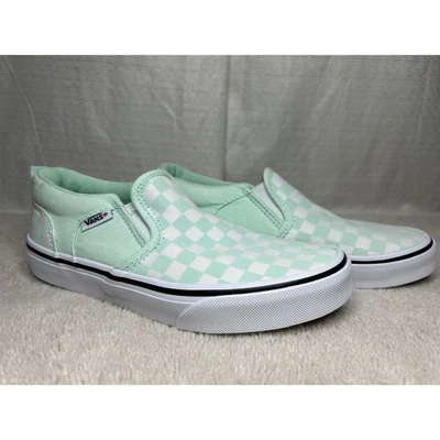 Zapatillas Vans sin cordones a cuadros blancas como nuevas para niños talla 2 Foto 1 de 4