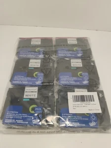 (6) Cintas de etiquetas laminadas blancas tinta negra Mark Domain 12 mm x 8 m Brother P- Touch - Imagen 1 de 3