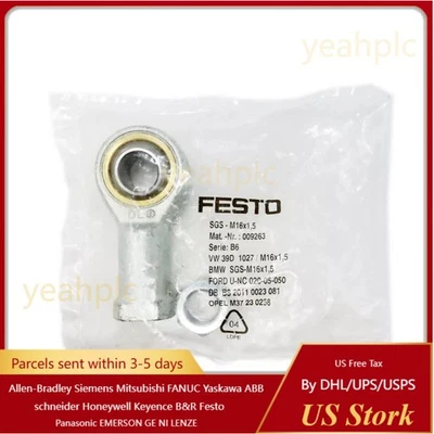 US FREE TAX New FESTO SGS-M16X1,5 9263 Rod End Bearing Mounting Assembly - Image 1 of 4