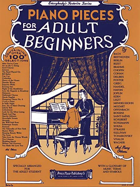 Piano Pieces for the Adult Beginner Solo Classical Sheet Music 100 Works Book - Image 1 of 1