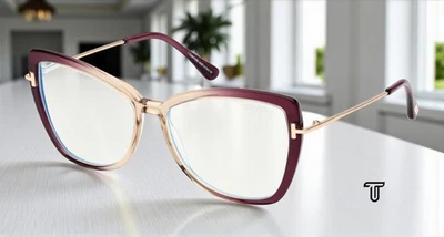 Anteojos para mujer Tom Ford FT5882 B 083 plástico violeta otros 55 mm Foto 1 de 4