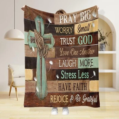 JML Jesus Christ Blanket Throw Christian Religious Faith Fleece Super Soft Warm Gift