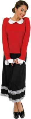 Olive Oyl Oil Popeye Retro Sailor's Girl Fancy Dress Up Halloween Adult Costume - Image 1 of 2