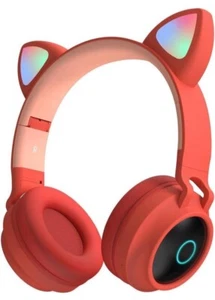 Headphones Bluetooth Wireless Cat Ear Headsets LED - Picture 1 of 23