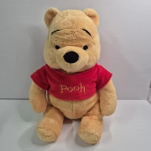 Winnie The Pooh Disney Weighted Plush Bear 36cm Soft Stuffed Toy Red Top Age 2+ - Picture 1 of 8