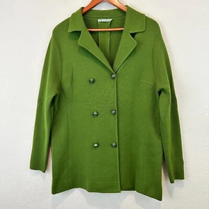 Anna Giovannozzi Size L or XL Vintage Wool Green Coat Sweater Double Breasted - Picture 1 of 6