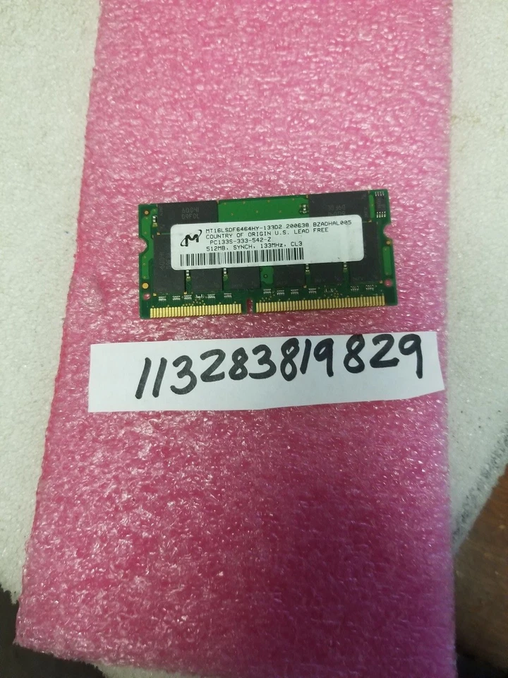 512MB 2RX8  SDRAM PC133 CL3 DUAL RANK 32x8 SDRAM 144PIN NON-ECC UNBUFFERED - Image 1 of 1