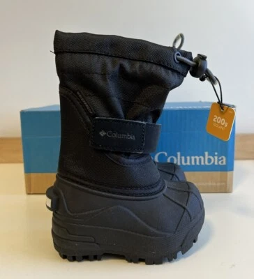 NUEVO EN CAJA Columbia Powderbug II Botas de Nieve Impermeables Aisladas / Negras / Niño Pequeño 4 Foto 1 de 4
