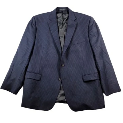 Casaco esportivo masculino Lauren Ralph Lauren 46R 46 azul marinho listrado terno jaqueta - Imagem 1 de 4