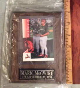 Placa de madera Mark McGwire Home Run #70 - 1998 - Certificado de autenticidad con certificado de autenticidad - Imagen 1 de 3