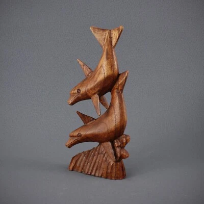 Budawi® Holzskulptur " Delfin Paar " Höhe ca. 22 cm Skulptur Delphin - 58714- - Bild 1 von 4