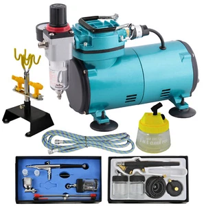 AIRBRUSH KOMPLETT SET AIRBRUSH KOMPRESSOR SET MIT AIRBRUSH PISTOLE KIT PISTOLEN - Bild 1 von 9