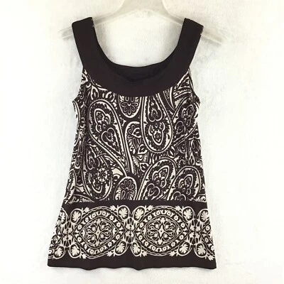 Heart & Soul Brown Sequin Embellished Sleeveless Tank Top Blouse NEW Size XS - Image 1 of 4