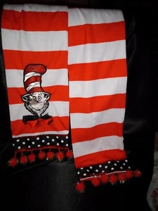 DR SEUSS CAT IN THE HAT STRIPED SCARF KIDS UNISEX 50" - Picture 1 of 4