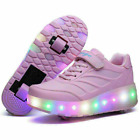 Boys Girls LED Wheel Trainers Kids Flash Roller Skate Sneakers Skates Shoes T1
