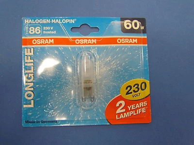 OSRAM Alogeno HALOPIN 66660 AM 230V G9 60W ◆ MATT ◆ Dimmabile NUOVO&OVP! Lungo - Immagine 1 di 2