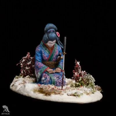 Onna-bugeisha Samurai dopo la battaglia soldatino giocattolo di latta dipinto... - Immagine 1 di 4