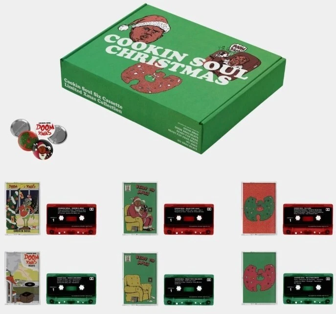 IN HAND - COOKIN SOUL XMAS Box Set (6x Cassette + Pin Set) MF DOOM WU TANG CLAN - Image 1 of 4