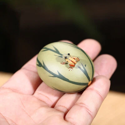 Water Spray Tea Pet Frog On Watermelon Statue Mini Tea Play Home Decoration Fun - Изображение 1 из 4