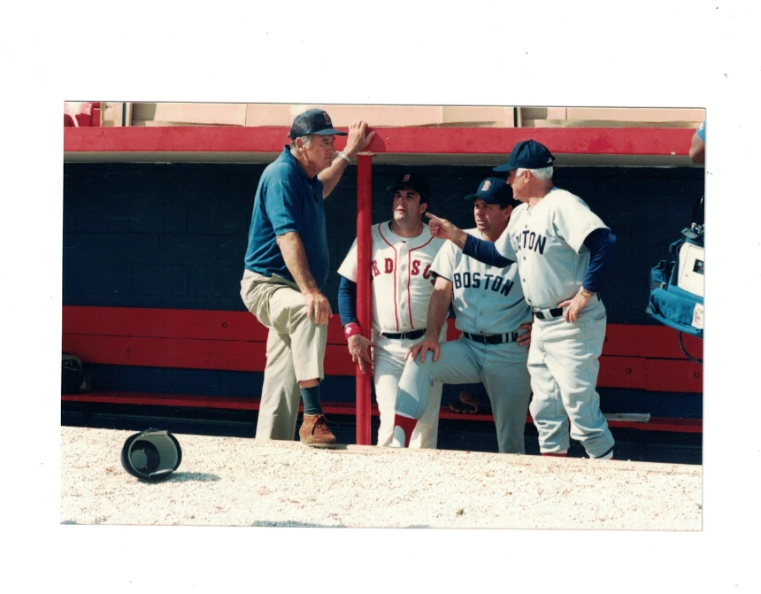 Ted Williams Boston Red Sox Original 1980's Fantasy Camp 3 1/2 x 5 Photo Hickey - Image 1 of 1