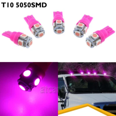 5x Roof Cab Marker Light T10 5-5050-SMD Pink-purple LED bulbs for 1980-2016 Ford - Image 1 of 4