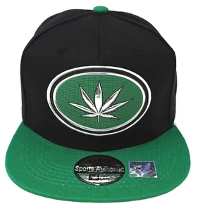 MARIJUANA Leaf Snapback Cap Hat Weed Pot 420 OSFM Adjustable NWT - Picture 1 of 4