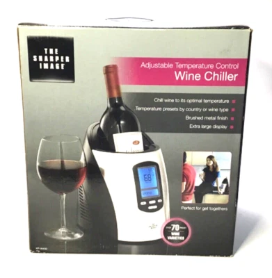 THE SHARPER IMAGER #KP-W400 - RESFRIADOR DE VINHO DE CONTROLE DE TEMPERATURA AJUSTÁVEL - Imagem 1 de 4