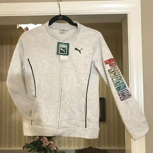 NWT PUMA Youth Jacket White Heather Full zip Sweatshirt Size L (12-14) *Read - Picture 1 of 9