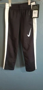 NIKE boys pull on dri fit black & white sweatpants size xs 4 100% polyester nwt - Picture 1 of 9