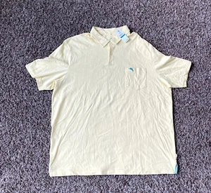 Tommy Bahama Bali Bayside Polo Yellow (Bright Creme) Logo Short Sleeve Sz XL - Picture 1 of 9