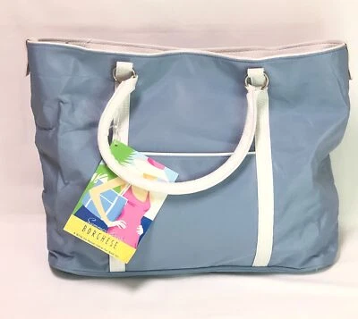 Bolso de Mano Grande Borghese Summer Breeze - Azul Cielo y Blanco - Nuevo con Etiqueta Foto 1 de 4
