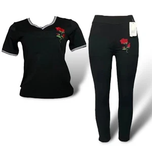 Two Piece Top And Leggings Outfit Set for Women - Picture 1 of 8
