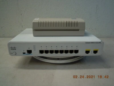 Cisco WS-C2960CPD-8TT-L 8-Port 10/100 & 2 x 1GE Uplink Switch + Power Injector - Image 1 of 4