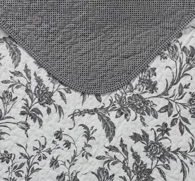 Edredón Laura Ashley ámbar negro floral Toile King Foto 1 de 4