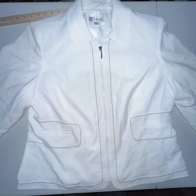 Vestido Granero Mujer Chaqueta 18 W Blanco Cremallera Completa Manga Larga Bolsillos Forrados Nuevo Con Etiquetas Foto 1 de 4