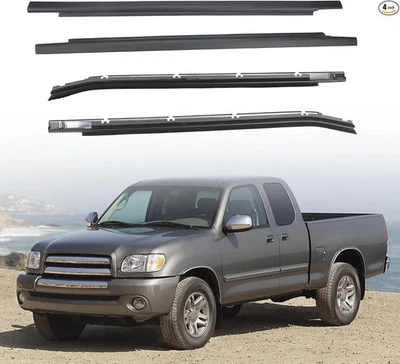 4PCS Door Window Moulding Weatherstrip Compatible with Tundra 2000-2006, Outer - Image 1 of 4