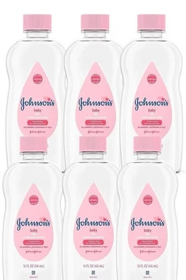 Johnson's Baby Oil, aceite mineral puro ayuda a prevenir la pérdida de humedad 14 oz, paquete de 6 Foto 1 de 4