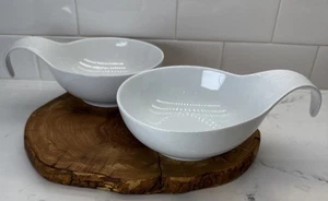 2-Vintage 6" Pottery Barn Lugged Suppe Müslischale aus großer weißer Sammlung - Bild 1 von 11