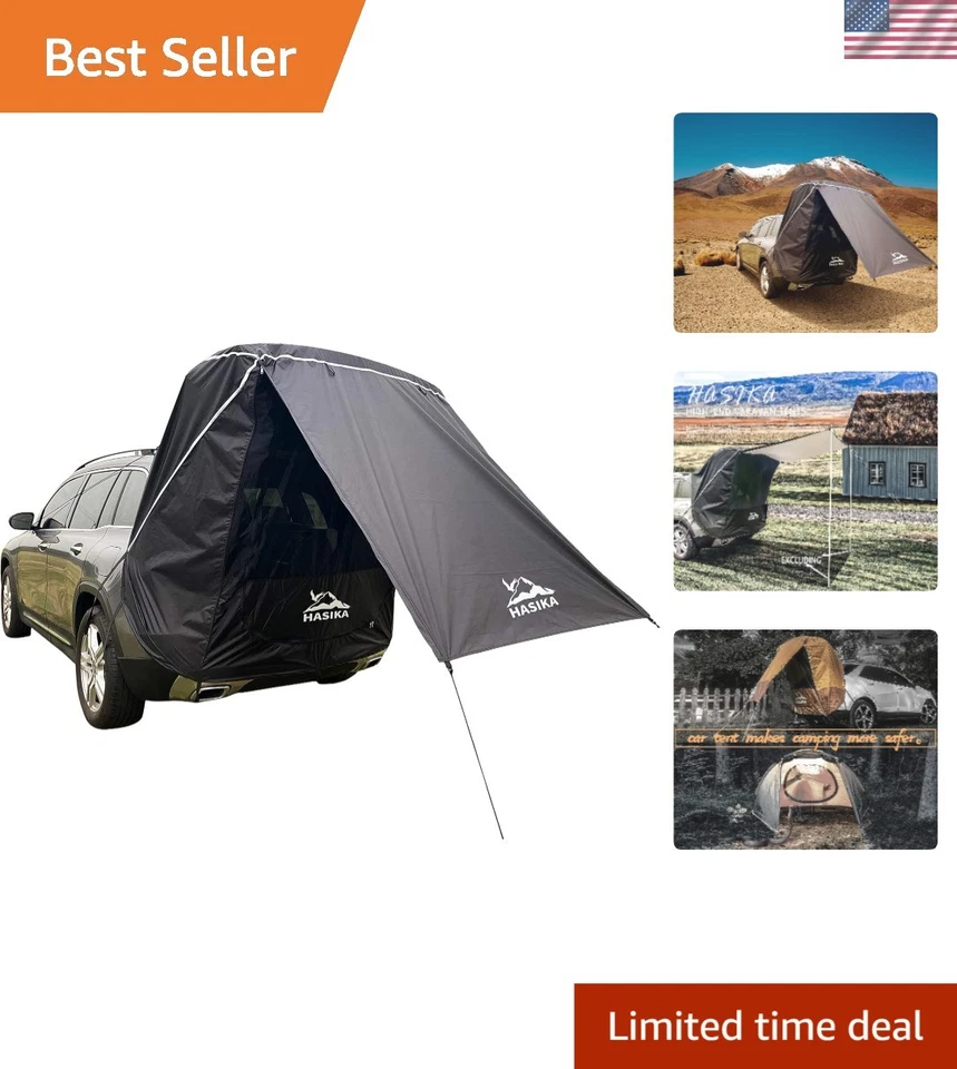 Hasika Tailgate Shade Awning Tent for Car Travel Small to Mid Size SUV Waterproo