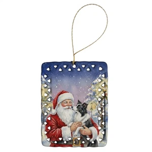 Caroline's Treasures Border Collie Santa Claus Porcelain Ornament FNT1011CO2 - Picture 1 of 3
