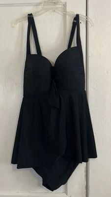 Купальник женский Torrid большой размер 5 5R цельный черный многослойный регулируемый ремень - Изображение 1 из 4