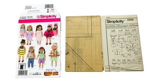 Simplicity 2302 Pattern 18" Doll Clothes Dress Pants Top Jacket Shorts Skirt - Picture 1 of 1