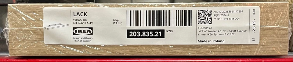 Nuevo Estante de Pared IKEA LACK Efecto Roble Teñido Blanco (74 3/4x10 1/4") 203.835.21 Foto 1 de 1