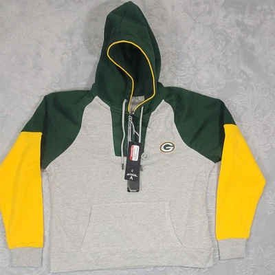 Moletom Green Bay Packers Feminino Antigua 1/4 Zíper Colorblock Tamanho Grande Novo com etiquetas - Imagem 1 de 4