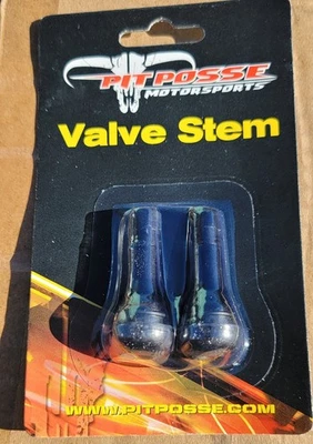 PIT POSSE MOTORSPORTS LONG VALVE STEMS X2 (ANODIZED BLACK ALUMINIUM) 2 PAIRS - Image 1 of 2