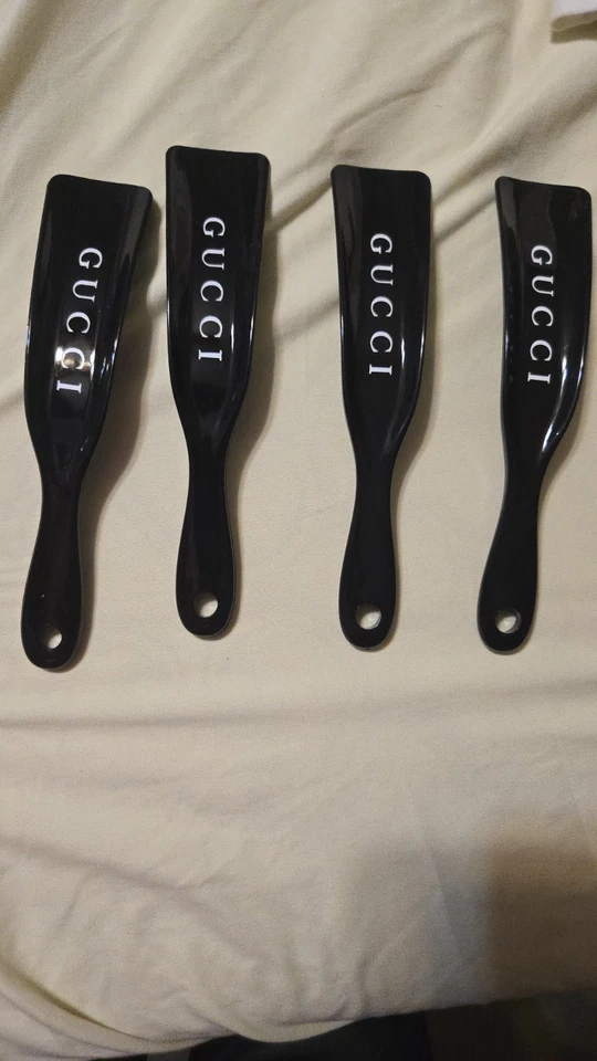 GUCCI Shoe Horn 7" Designer Logo - Black Heavy Plastic NEW  - Изображение 1 из 1